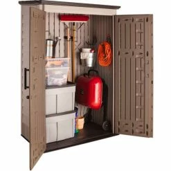 Rubbermaid 1887157 Large Vertical Storage Shed 31"L x 52"W x 81"H -Outdoor Structures & Storage Shop 1V31 LV Urban DoorsOpen Props Silo 1