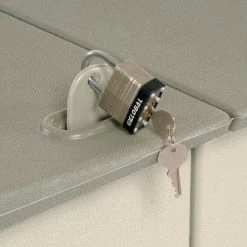 Rubbermaid Horizontal Split-Lid Shed FG375301OLVSS, 4'7"W X 2'4"D X 3'H -Outdoor Structures & Storage Shop 269939 06