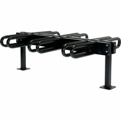 Vestil Ground Flange Mount Bike Rack, 6 Bike, Black Powder-Coat -Outdoor Structures & Storage Shop 436721 2