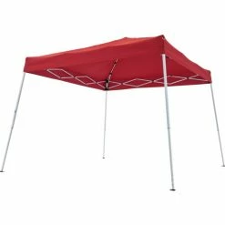 Global Industrial Portable Pop-Up Canopy, Slant-Leg, 10'L x 10'W x 8'11"H, Red -Outdoor Structures & Storage Shop 602190RD 02