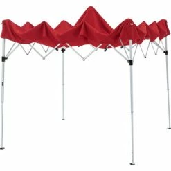 Global Industrial Portable Pop-Up Canopy, Slant-Leg, 10'L x 10'W x 8'11"H, Red -Outdoor Structures & Storage Shop 602190RD 03