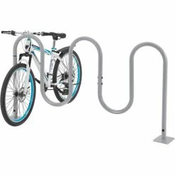 Global Industrial Wave Bike Rack, 7-Bike Capacity, Flange Mount, Gray -Outdoor Structures & Storage Shop 670345MGY 03