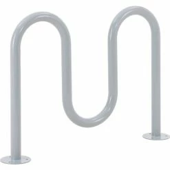 Global Industrial Deluxe Wave Bike Rack, 5-Bike Capacity, Flange Mount, Gray