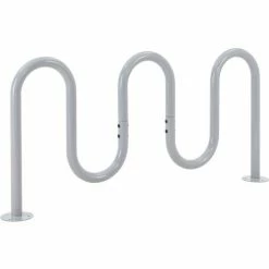 Global Industrial Deluxe Wave Bike Rack, 7-Bike Capacity, Flange Mount, Gray