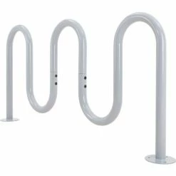 Global Industrial Deluxe Wave Bike Rack, 7-Bike Capacity, Flange Mount, Gray -Outdoor Structures & Storage Shop 670353GY 02