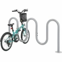 Global Industrial Deluxe Wave Bike Rack, 7-Bike Capacity, Flange Mount, Gray -Outdoor Structures & Storage Shop 670353GY 03