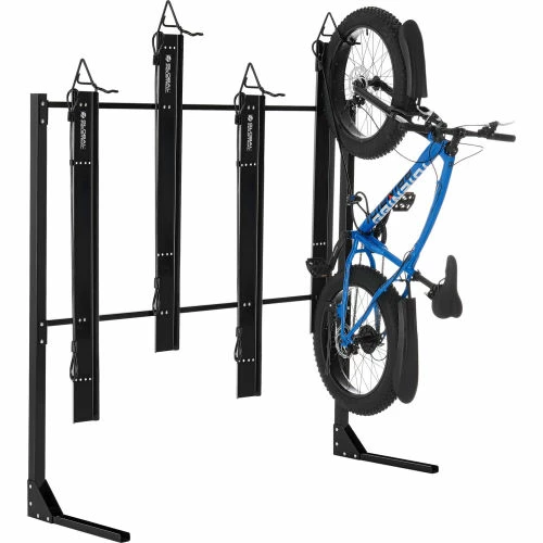 Global Industrial Indoor Vertical Fat Tire Bike Rack, Lockable, 4 Bike Capacity, Black 4 Global Industrial Indoor Vertical Fat Tire Bike Rack, Lockable, 4 Bike Capacity, Black - Image 2