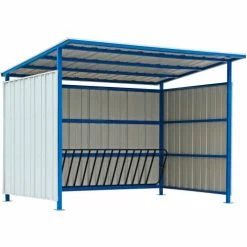 Global Industrial Outdoor Bike Storage Shelter, 16 Bike Capacity, 120"L x 95-1/2"W x 90-1/16"H