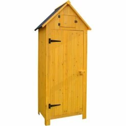 Hanover Wooden Storage Shed, 30" x 20-2/5" x 69-3/5" Yellow -Outdoor Structures & Storage Shop AL7 HANWS0102 YEL