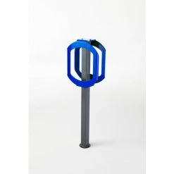 Frost Products Bike Stop Double Ring Bike Rack, Gray/Blue