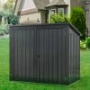Hanover HANBINSHD-GRY Galvanized Steel Shed, 39-11/16"L x 62-1/5"W x 52-11/16"H, Dark Gray -Outdoor Structures & Storage Shop HANBINSHDGRY 1