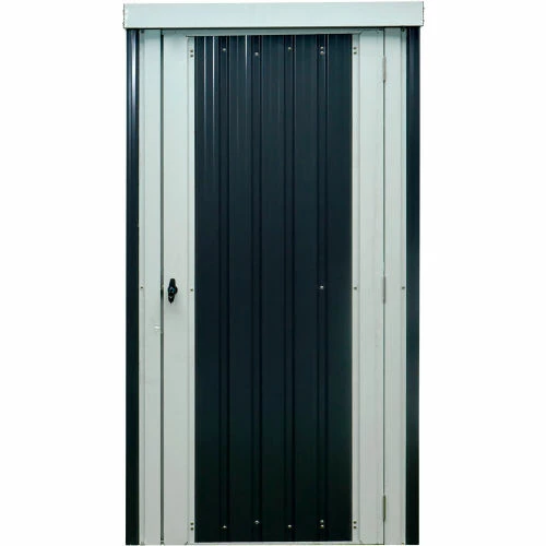 Hanover HANPATSHD-GW Galvanized Steel Shed, 31-7/8"L x 38-3/5"W x 70-7/8"H, Dark Gray/White 5 Hanover HANPATSHD-GW Galvanized Steel Shed, 31-7/8"L x 38-3/5"W x 70-7/8"H, Dark Gray/White - Image 3