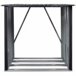 Hanover HANWDSHD-GRY Galvanized Steel Shed, 35"L x 64-1/10"W x 60-3/5"H, Dark Gray -Outdoor Structures & Storage Shop HANWDSHDGRY 7