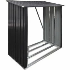 Hanover HANWDSHD-GRY Galvanized Steel Shed, 35"L x 64-1/10"W x 60-3/5"H, Dark Gray -Outdoor Structures & Storage Shop HANWDSHDGRY 8