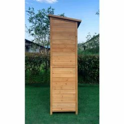 Hanover Wooden Storage Shed, 52-4/5" x 19-1/5" x 58-2/5" Natural -Outdoor Structures & Storage Shop HANWS0101 NAT 3