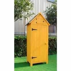 Hanover Wooden Storage Shed, 30" x 20-2/5" x 69-3/5" Yellow