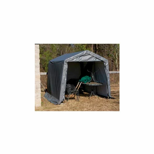 ShelterLogic 10x10x8 Peak Style Shed 4-15" Augers 1-3/8" Frame - Grey 3 ShelterLogic 10x10x8 Peak Style Shed 4-15" Augers 1-3/8" Frame - Grey