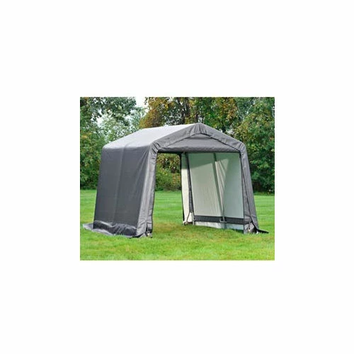 ShelterLogic 8x8x8 Peak Style Shed 4-15" Augers 1-3/8" Frame - Grey 3 ShelterLogic 8x8x8 Peak Style Shed 4-15" Augers 1-3/8" Frame - Grey