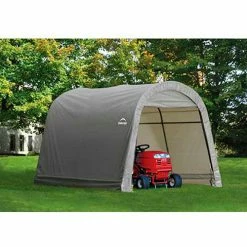 ShelterLogic, 70435, Shed-in-a-Box 10x10x8 ft. RoundTop Storage Shed-Gray
