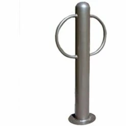 UltraPlay 3' Classic Bike Bollard, 6" Dia. Post, 2-Bike Capacity, Double Sided, Surface Mount, Green, 2633SM